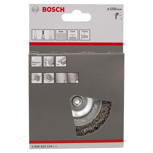 Bosch PRO Stainless Steel clean Scheibenbürste 100 x 0,30 mm gerader Schaft - 2608622124