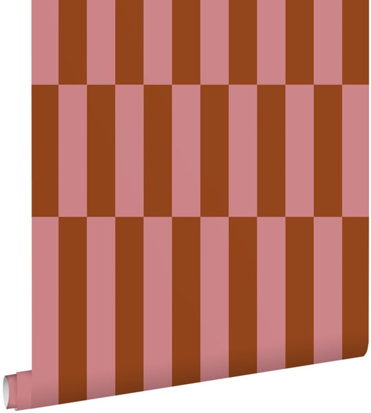 ESTAhome Tapete Streifen Rosa und Rot - 50 x 900 cm - 131427