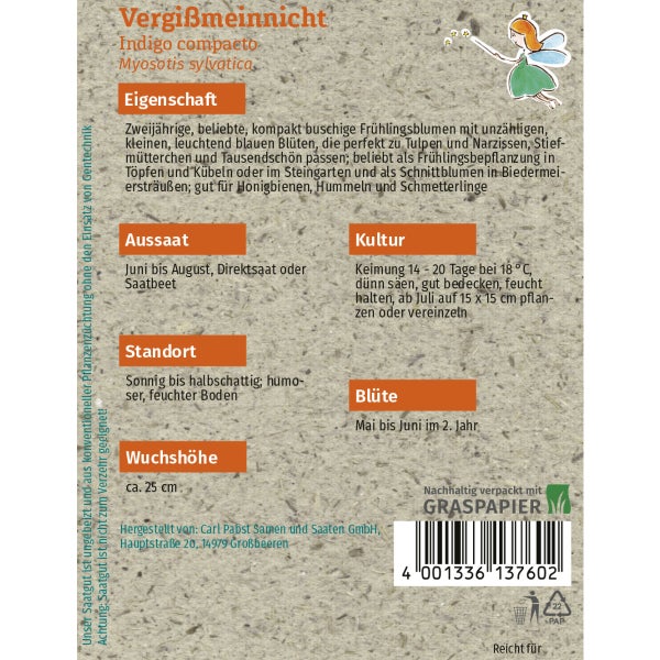 Vergißmeinnicht Indigo compacto Samen von Grüne Fee