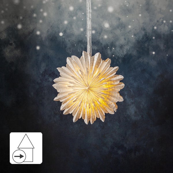 Dekorativer Papierstern mit Beleuchtung, hängend