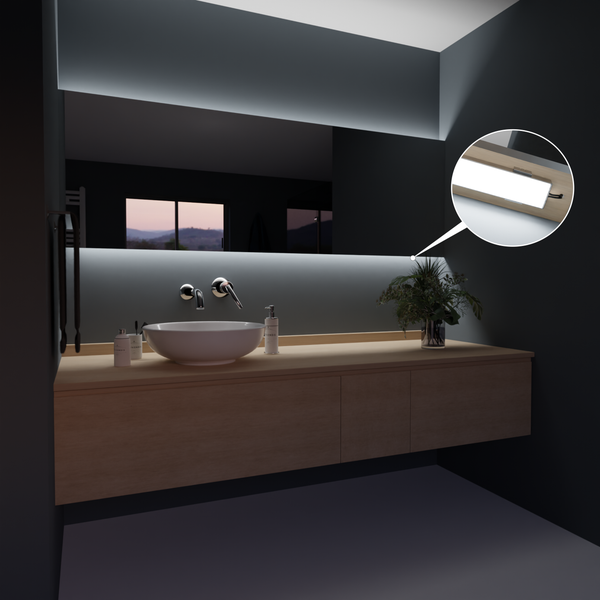 Led Alu Profil 2 m AB Set Strip / Streifen 20 mm breit | Abdeckung mattiert