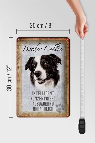 Blechschild Spruch 20x30cm Border Collie Hund Schild