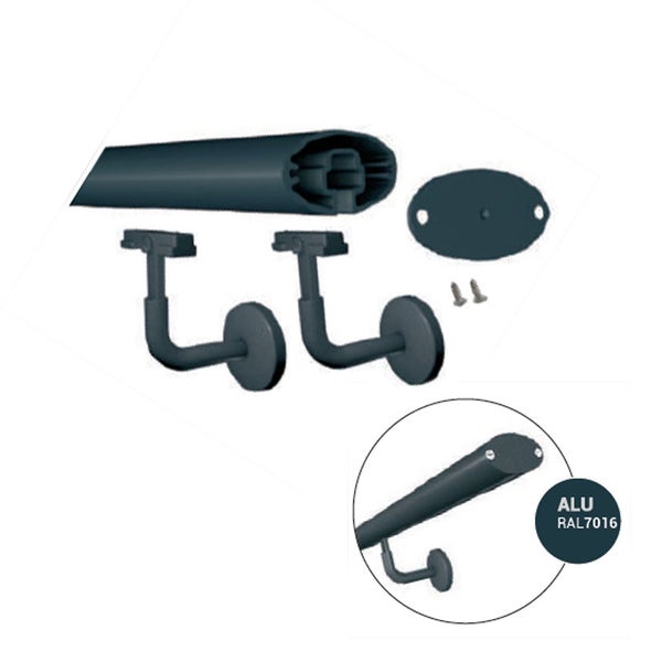 PRESTIO – Wandhandlauf-Set + Stützen - Farbe Anthrazit RAL 7016