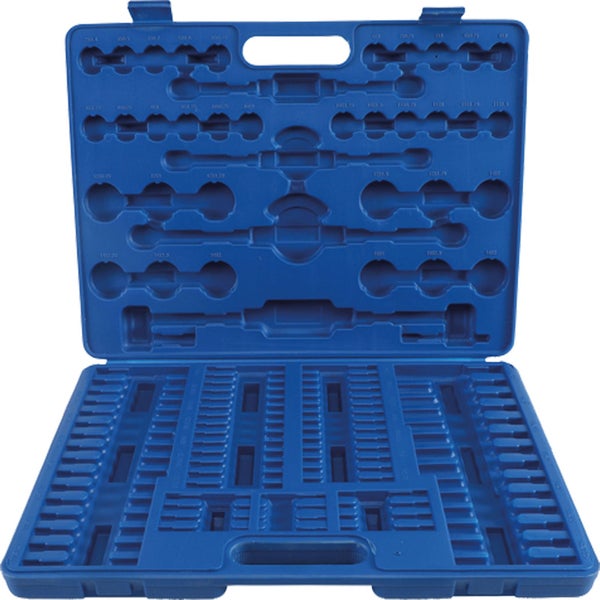 Geöffnete Aufbewahrungsbox zur Aufbewahrung von Werkzeugen und Gartengeräten