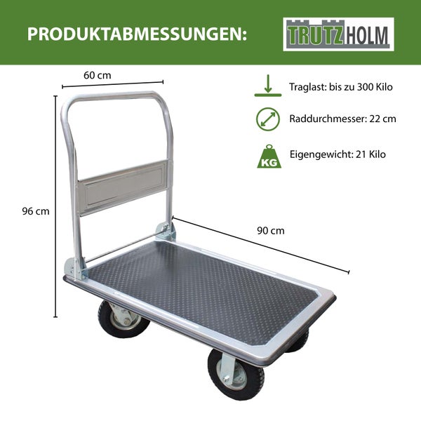 Trutzholm Transportwagen mit Produktabmessungen