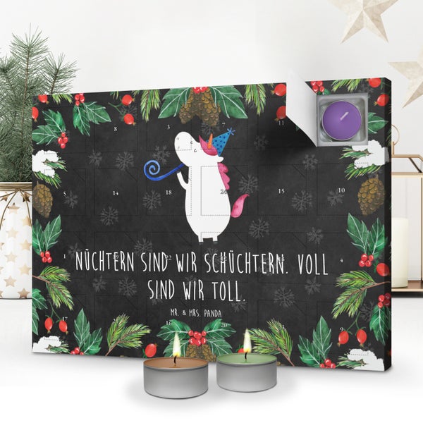 Mr. & Mrs. Panda Duftkerzen Adventskalender Einhorn Party - Schwarz