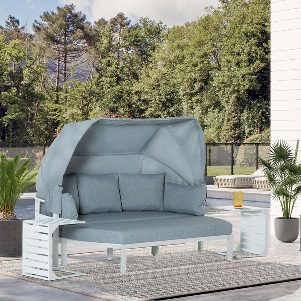 Outsunny 4-tlg. Gartenmöbel-Set, 190/132B x 83T x 73/62H cm, Aluminium, Polyester, grau