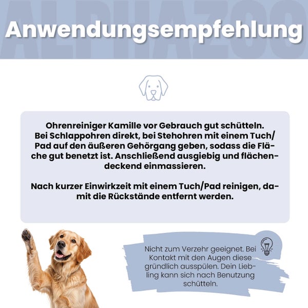 alphazoo Lauscher-Auf Ohrenreiniger für Hunde 250 ml