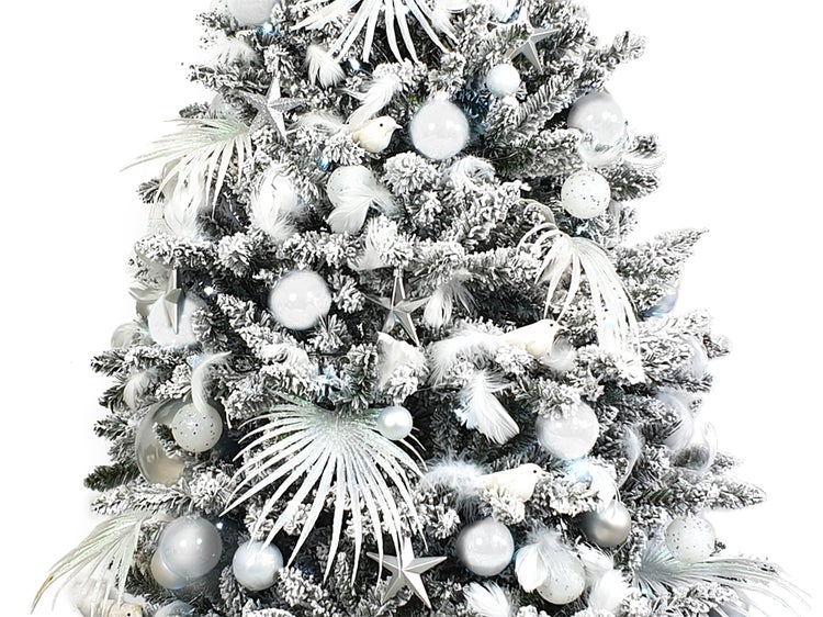 LAALU Weihnachtsschmuck-Set 139 Stück in Luxusbox POLARWEISS für Weihnachtsbaum 240-270 cm