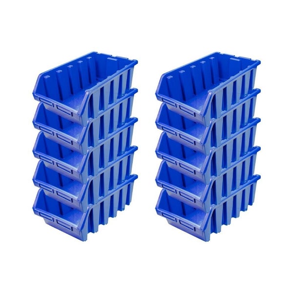 PROREGAL SuperSparSet 10x Sichtlagerbox 5 HxBxT 18,7 x 33,3 x 50 cm Polypropylen Blau