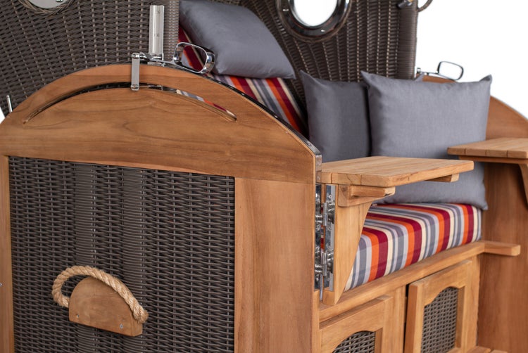 Strandkorb Horum XL Teak PE grey Dessin 584