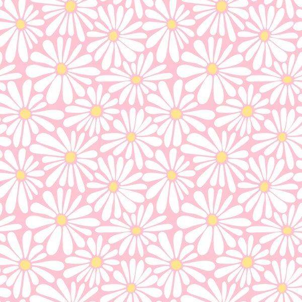 Nahtloses Muster mit Gänseblümchen auf pinkfarbenem Grund