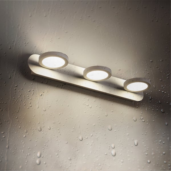 EMKE LED Spiegelbeleuchtung mit 3 LED-Lichtern, 500x75x130 mm, IP20, Mattweiß, 4000K, 15W, Hoher Farbwiedergabeindex >80Ra