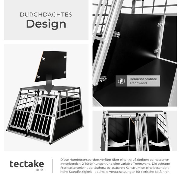 Hundetransportbox mit herausnehmbarer Trennwand von tectake pets
