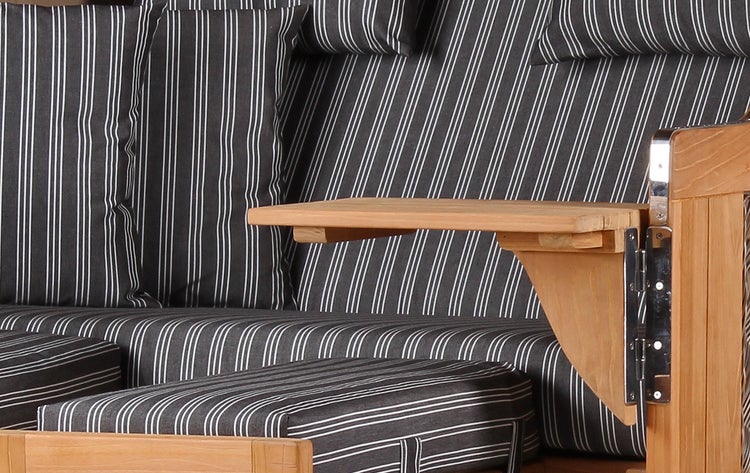 Strandkorb Rantum Grande Teak PE grey Dessin 500