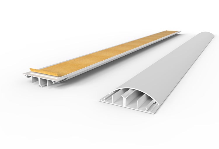 CILSON WDK9020SW Art.-Nr. 6700400 Kabelkanal 90 x 20 mm x 2.000 mm - Trittfest, selbstklebend mit Bodenbelochung, weiß RAL 9010