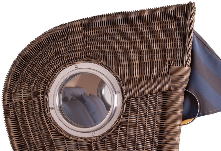 Strandkorb Rantum Teak PE grey Dessin 582