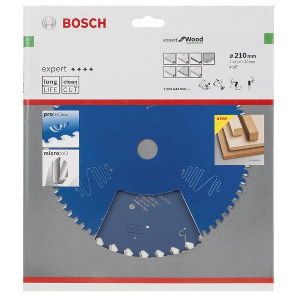 Bosch Kreissägeblatt Expert for Wood für Handkreissägen 210 x 30 x 2,4 mm 40 - 2608644056