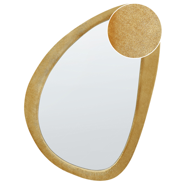Wandspiegel VENAS 61 cm 91 cm Samtstoff Senfgelb