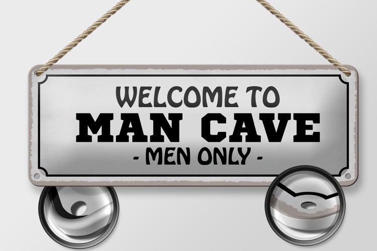 Blechschild Spruch 27x10cm Welcome to man cave men only Dekoration
