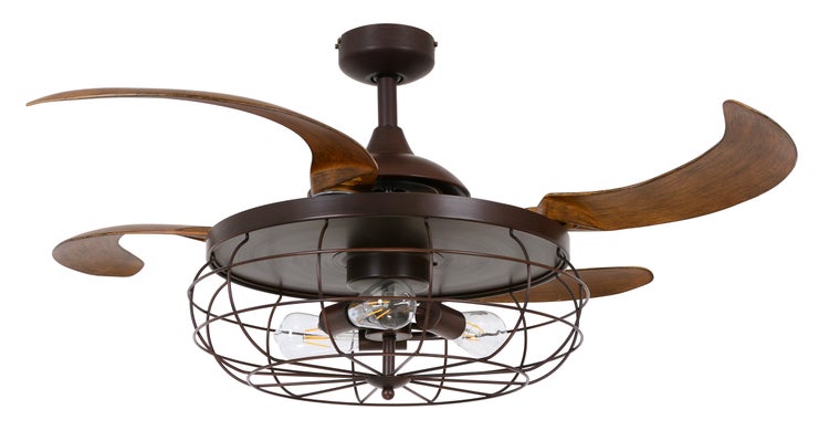 **Deckenventilator Industri 121 cm mit Fernbedienung, 3 Geschwindigkeiten**