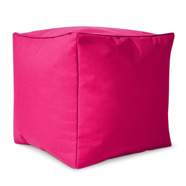 Green Bean Sitzsack-Hocker 40x40x40cm mit EPS-Perlen Füllung - Fußhocker Fußkissen Sitz-Pouf für Sitzsäcke - Bodenkissen für Kinder und Erwachsene - Fußablage Sitzkissen Sitzhocker Pink