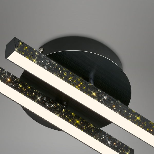 Briloner Leuchten REY - Wand-& Deckenleuchte - 3717025 - Glitzereffekt durch Laserlochoptik - 24W ? 2800 lm - Warmweiß 3000K - 135 x 14 x 6,5 cm