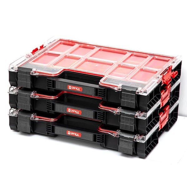 PROREGAL QBRICK Sortimentskasten Pro HxBxT 36 x 45 x 8 cm 6 Liter Mit Deckgriff Mit Klemmverschlüsse Schwarz