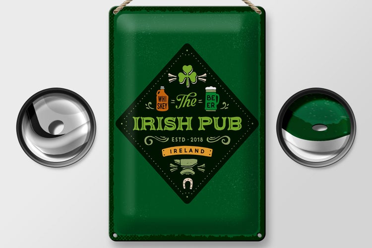 Blechschild Spruch Ireland Irish Pub Whiskey Beer 20x30cm
