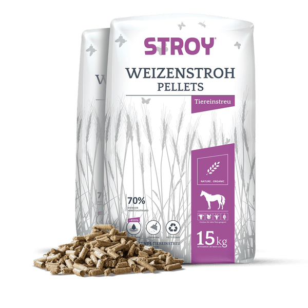 STROY Strohpellets Einstreu 15kg x 2 Sack 30kg