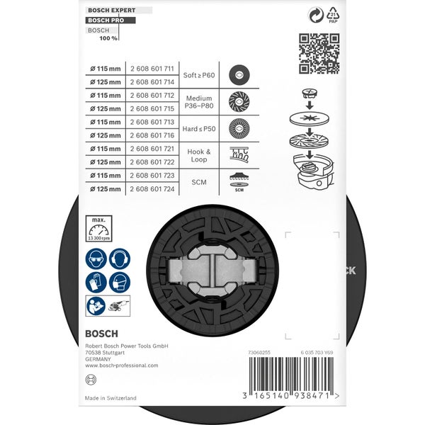 Bosch PRO Backing Pad X-Lock weich 115 mm weich - 2608601711