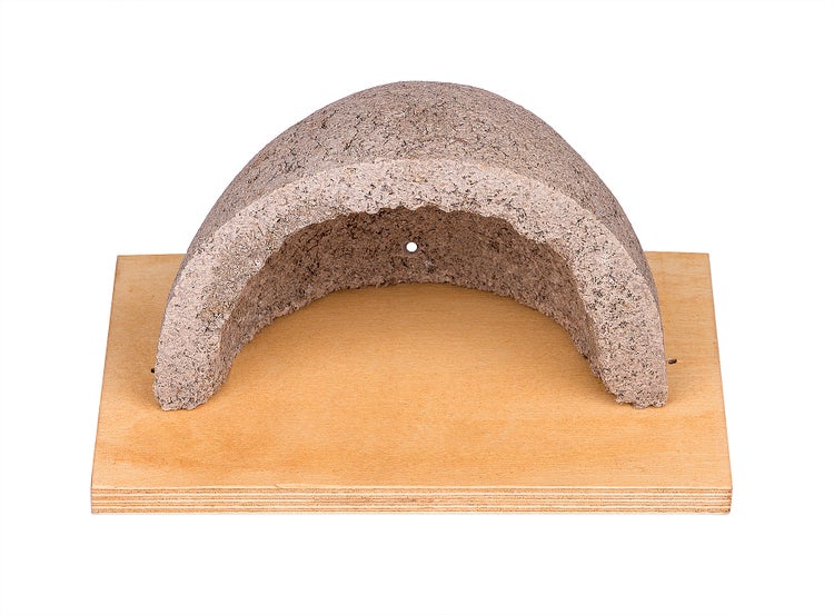 Schwalbennest mit Jungvögeln und fliegender Schwalbe