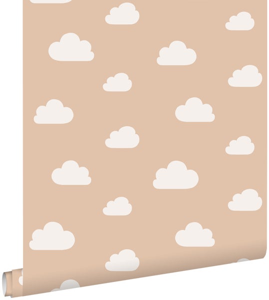 ESTAhome Tapete kleine Wolken Terrakotta - 53 cm x 10.05 m - 139561