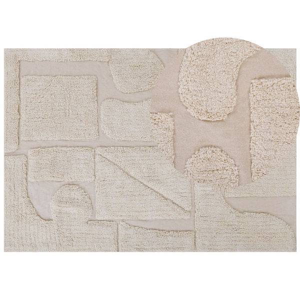 Teppich DIYADIN Beige 160 x 230 cm Baumwolle