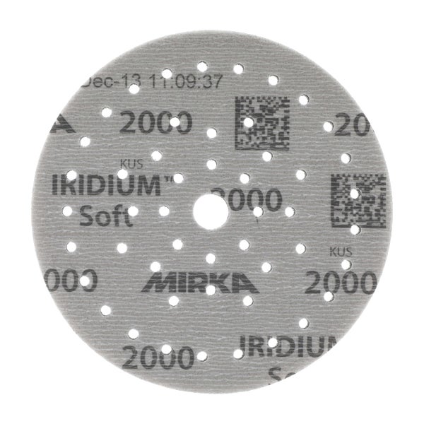 Mirka Iridium Soft Schleifscheiben Ø 150 mm / Korn P2000 / Klett Multifit / 20 Stück / schaumbasiertes Schleifmittel für präzises Trockenschleifen, Klarlackschliff, Finish