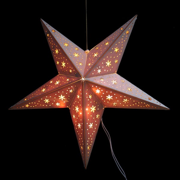 FRANK FLECHTWAREN | Holzstern mit LED-Lichterkette, ca. Ø 60 cm, Tiefe 17 cm, Zuleitung 150 cm, platzsparend zusammenfaltbar, einfacher Klappaufbau, nur, HOLZ