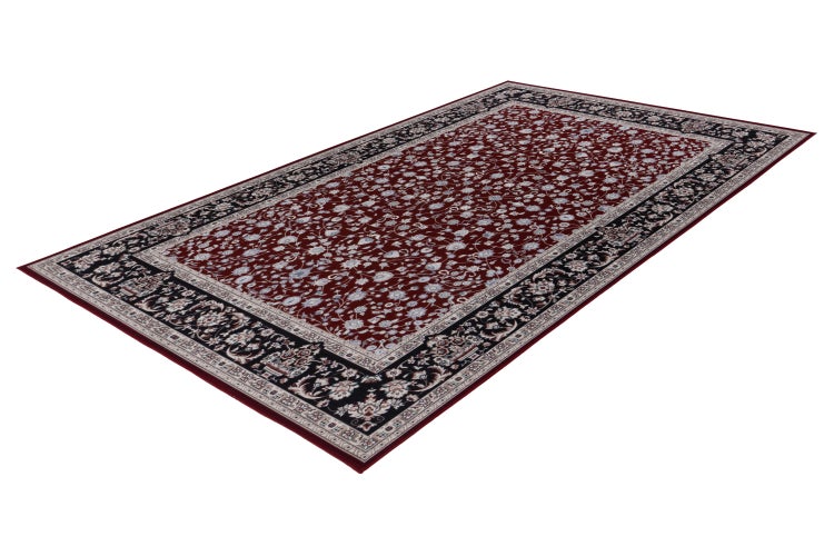Rechteckiger Teppich im klassischen Orient Stil mit floralem Muster und breiter Bordüre