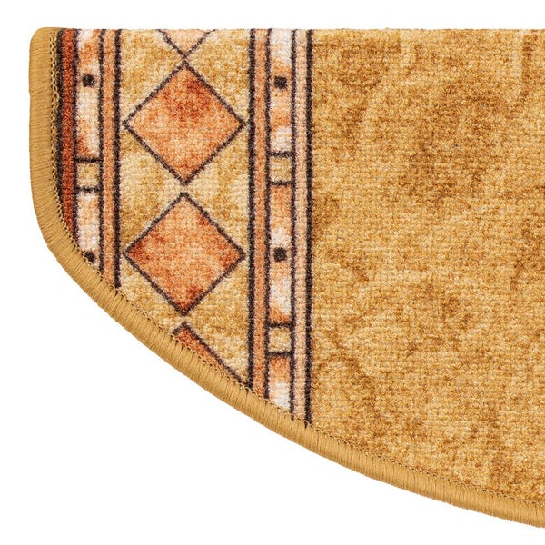 FLOORDIREKT Stufenmatte Rügen Selbstklebend Strapazierfähig Beige Halbrund 65 x 23,5 cm