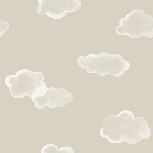 Tapete mit Wolkenmuster im Aquarell-Stil für Kinderzimmer