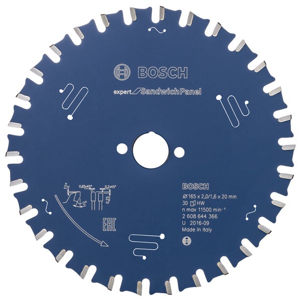 Bosch Kreissägeblatt Expert for Sandwich Panel für Handkreissägen 165 x 20 x 2 mm 30 - 2608644366