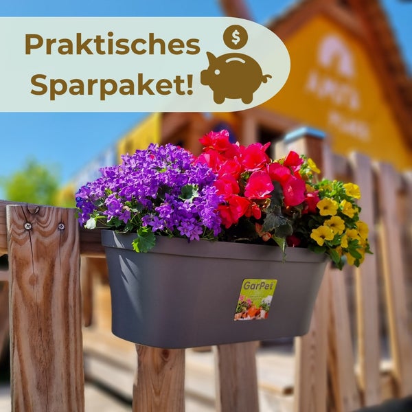 6x Wand Blumentopf im Set Wandblumentopf Wandtopf Pflanzgefäß Blumenkasten Outdoor Wandblumenkasten Wandpflanztopf Wandampel Anthrazit