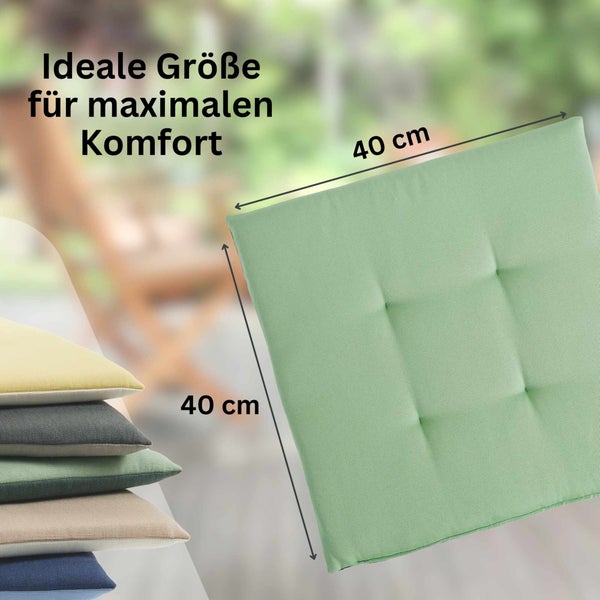 2er-Set Sitzkissen outdoor DOVE CHAIRPAD Grün 40 x 40 cm