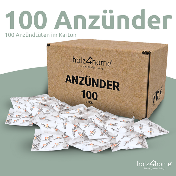 holz4home Kaminanzünder Grillanzünder Anzündtüten 100 Stück