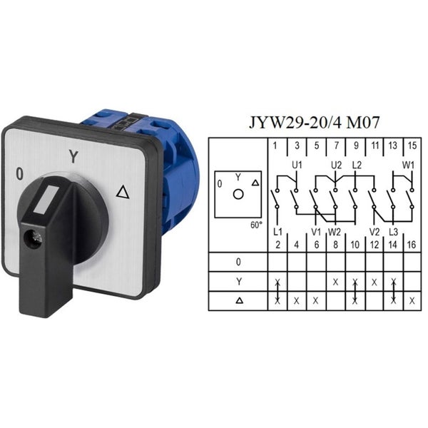 Stern Dreieck Umschalter JYW29 20 4 M07 mit Schaltplan