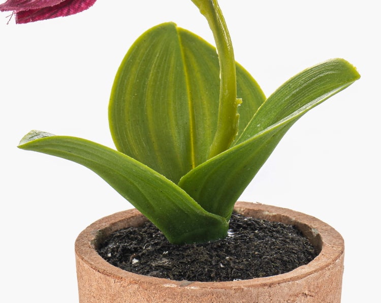 Künstliche Blume Sterndolde mit rosa Blütenknospen und grünen Blättern