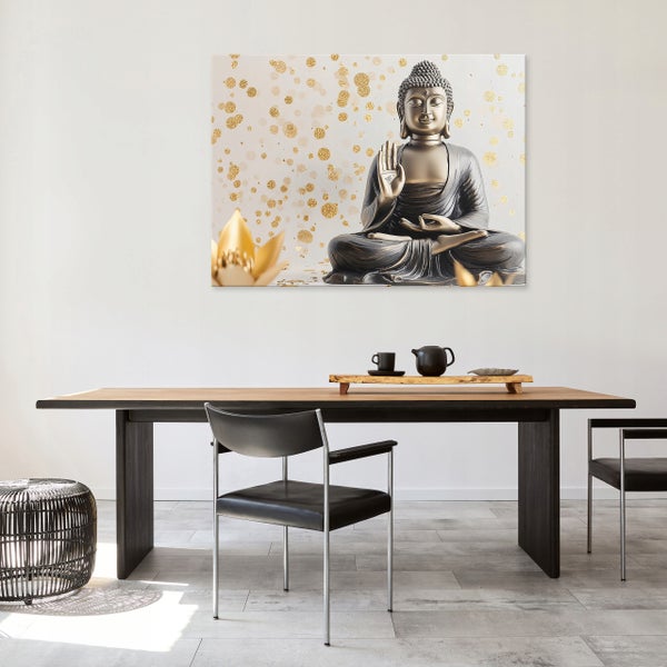 Leinwand Bilder Buddha Abstrakt Leinwandbild Wandbild Wohnzimmer 120X80 cm