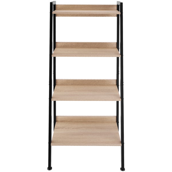 Leiterregal tectake Chatham inklusive Kippschutz, 57,5 x 34 x 138 cm Industrial Style Industrial Holz hell, Eiche Sonoma