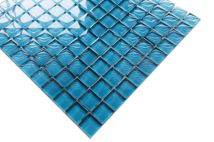 Glasmosaik auf Netz für Bad und Küche 30cm x 30cm  - Sapphire seas