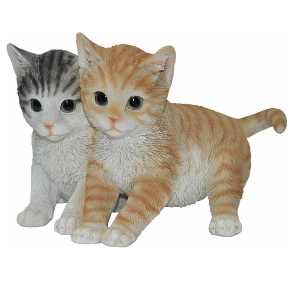 Gartenfigur Dekofigur Katzenpaar junge Katzen