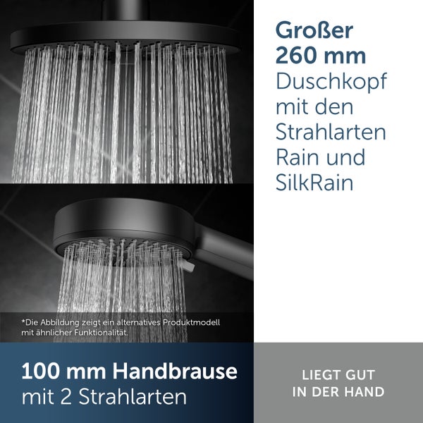 Duschkopfset mit 260 mm Kopfbrause und 100 mm Handbrause